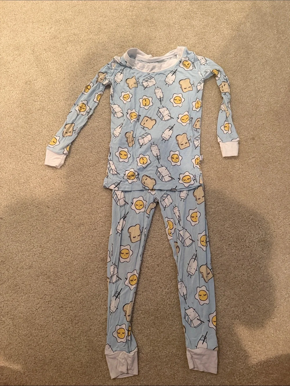 Little Sleepies Blue Breakfast Print Pajama Set